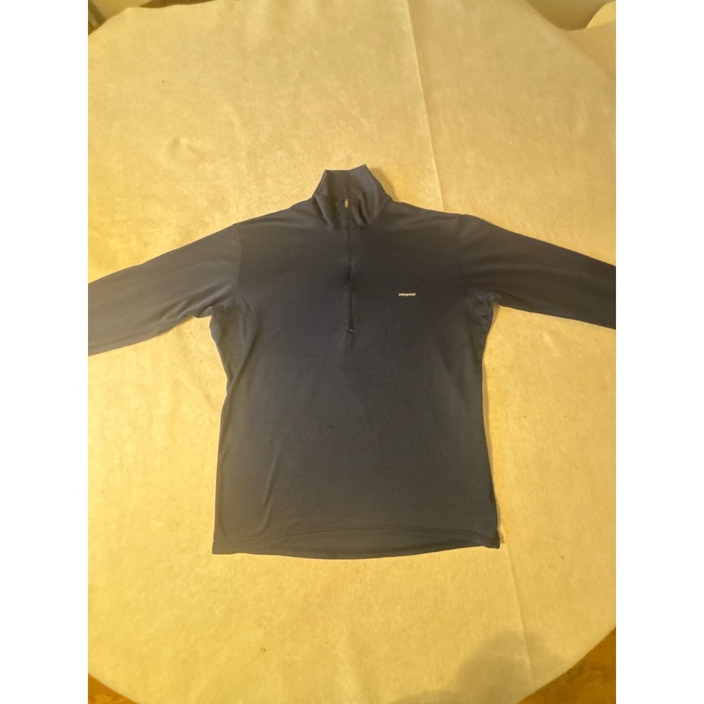 Patagonia Capilene Midweight Zip-Neck Navy Blue Long Sleeve Base Layer Mens M‎
